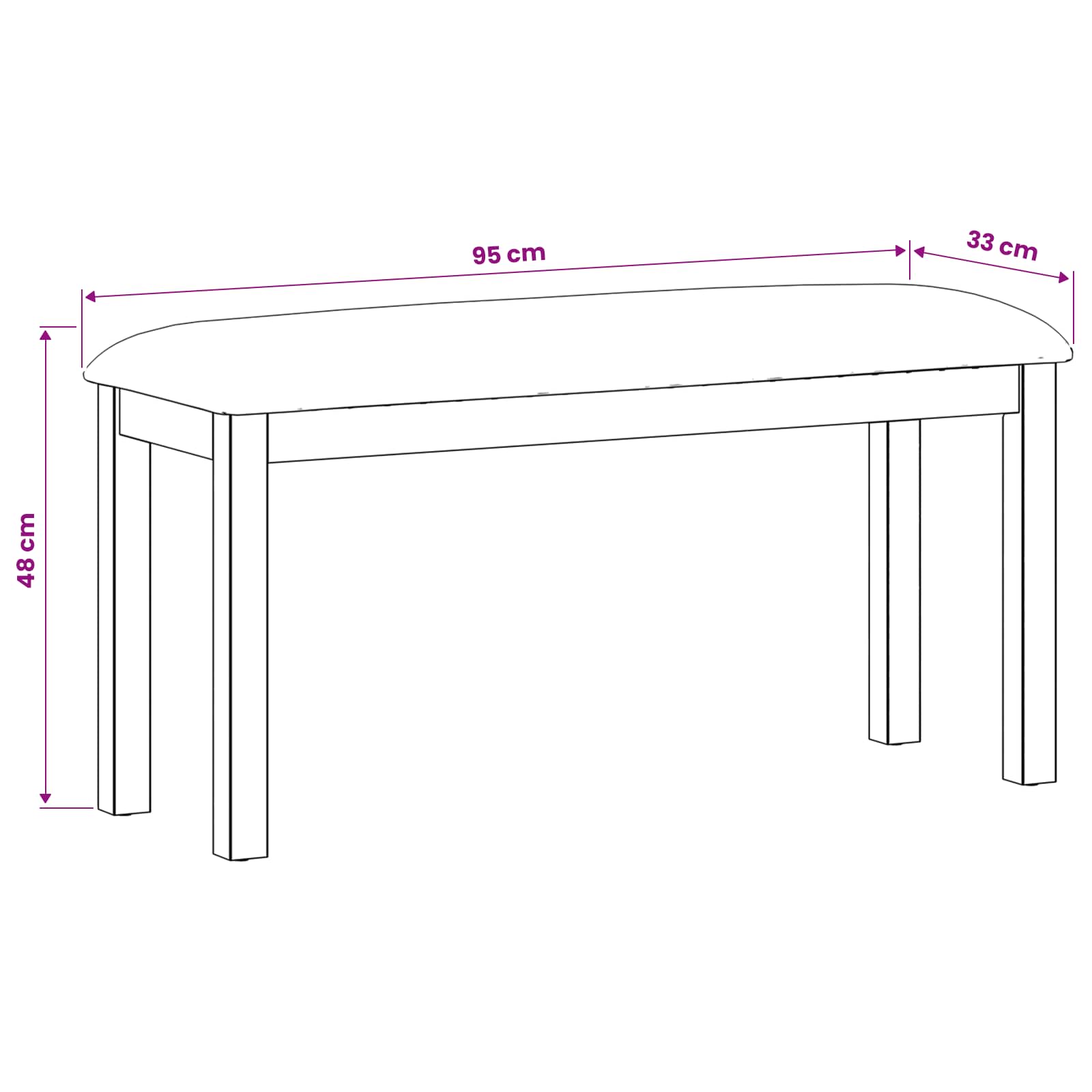 Klupa za blagovanje 95 x 32 x 45 cm Čvrsto Hrastovo Drvo Siva