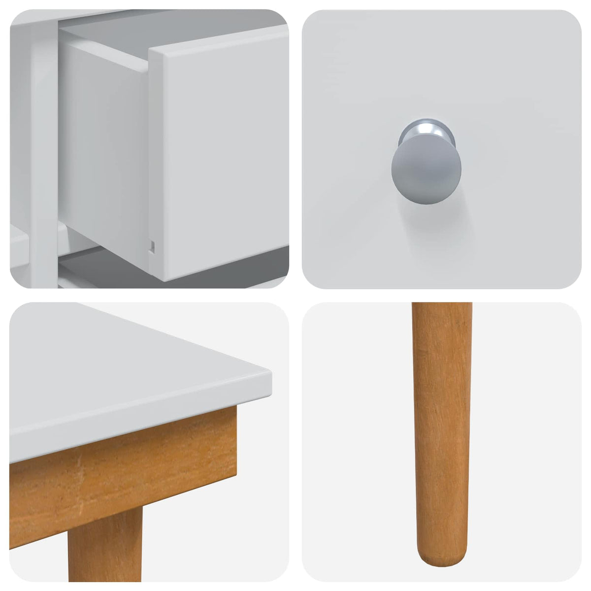 Set toaletnog stolića FAUSKE 3 kom. Bijela 76 x 50 x 103,5 cm
