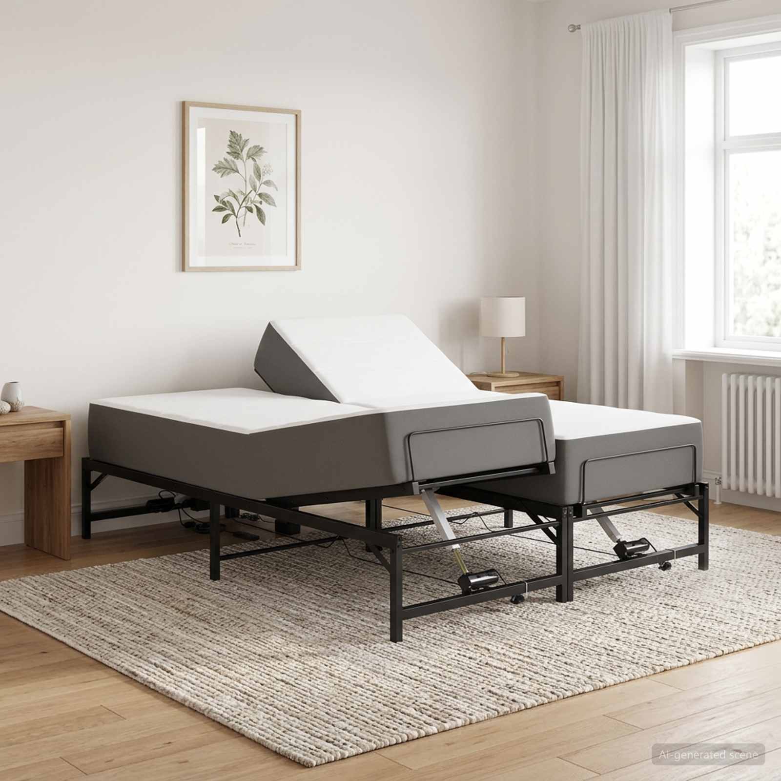 Električni podesivi okvir kreveta Crna 120 x 200 cm Čelik