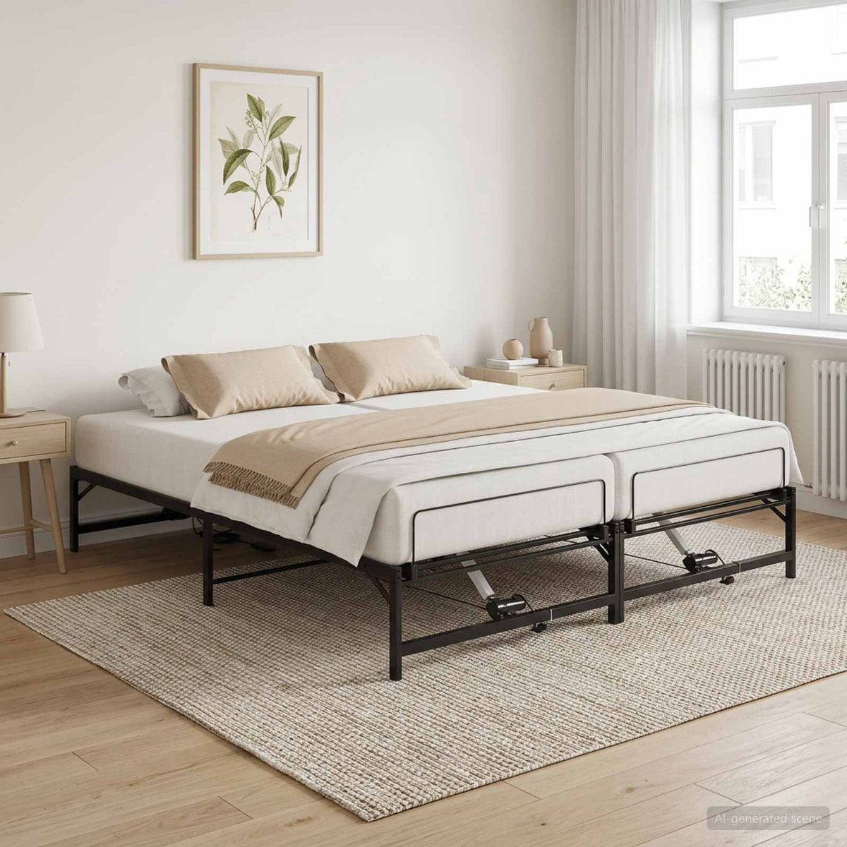 Električni podesivi okvir kreveta Crna 160 x 200 cm Čelik