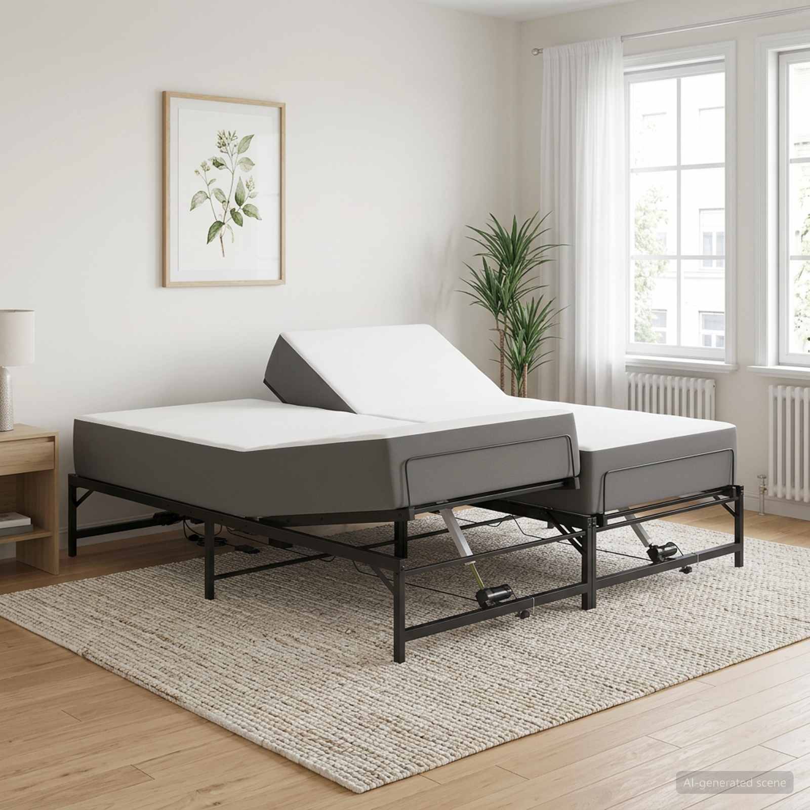 Električni podesivi okvir kreveta Crna 96 x 200 cm Čelik