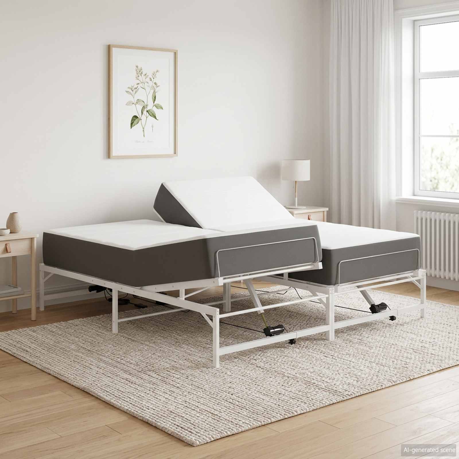 Električni podesivi okvir kreveta Bijela 160 x 200 cm Čelik