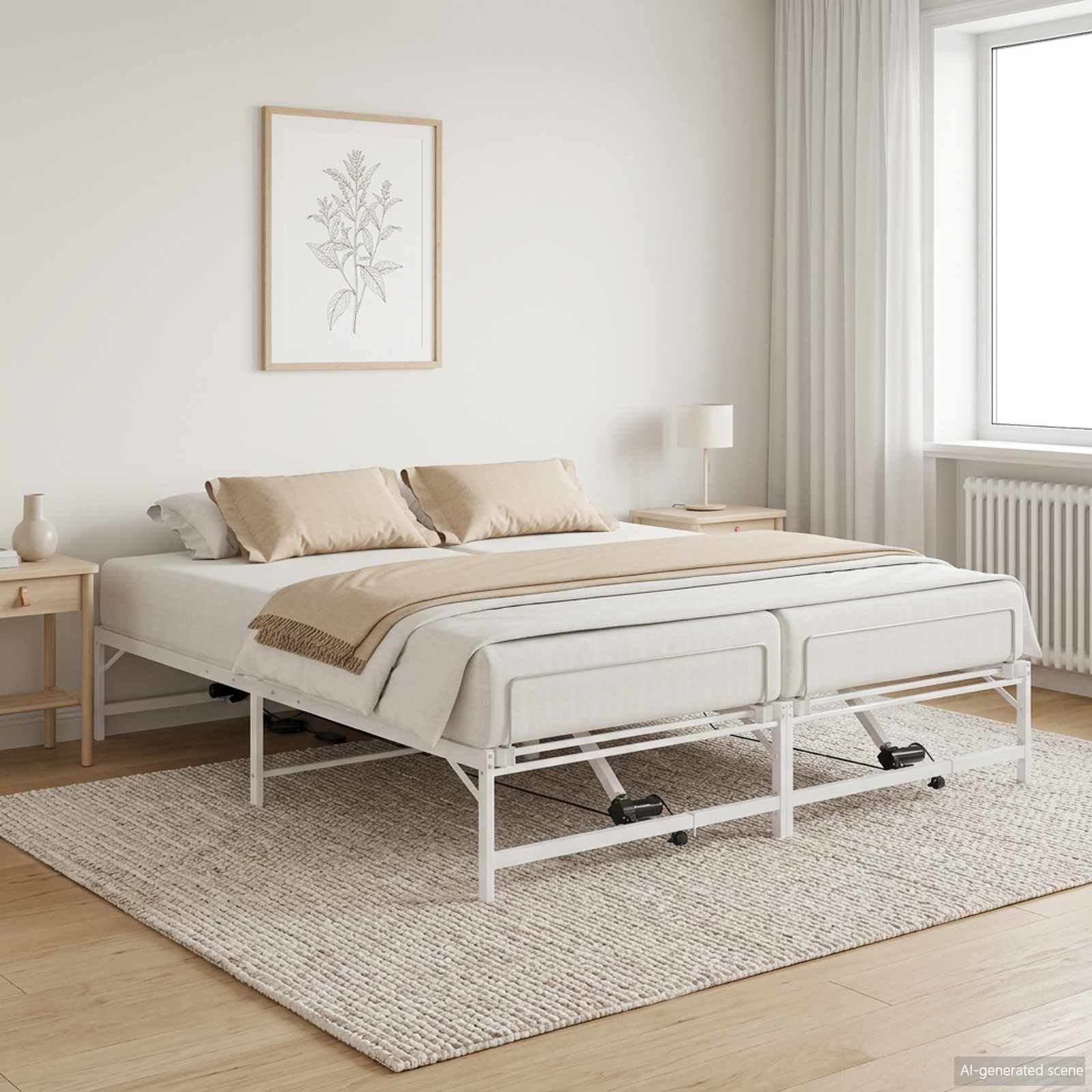 Električni podesivi okvir kreveta Bijela 160 x 200 cm Čelik