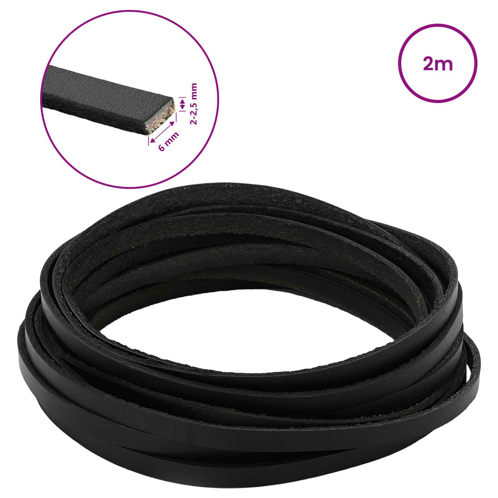 Kožni Remen Crna 200 x 0,6 cm Koža