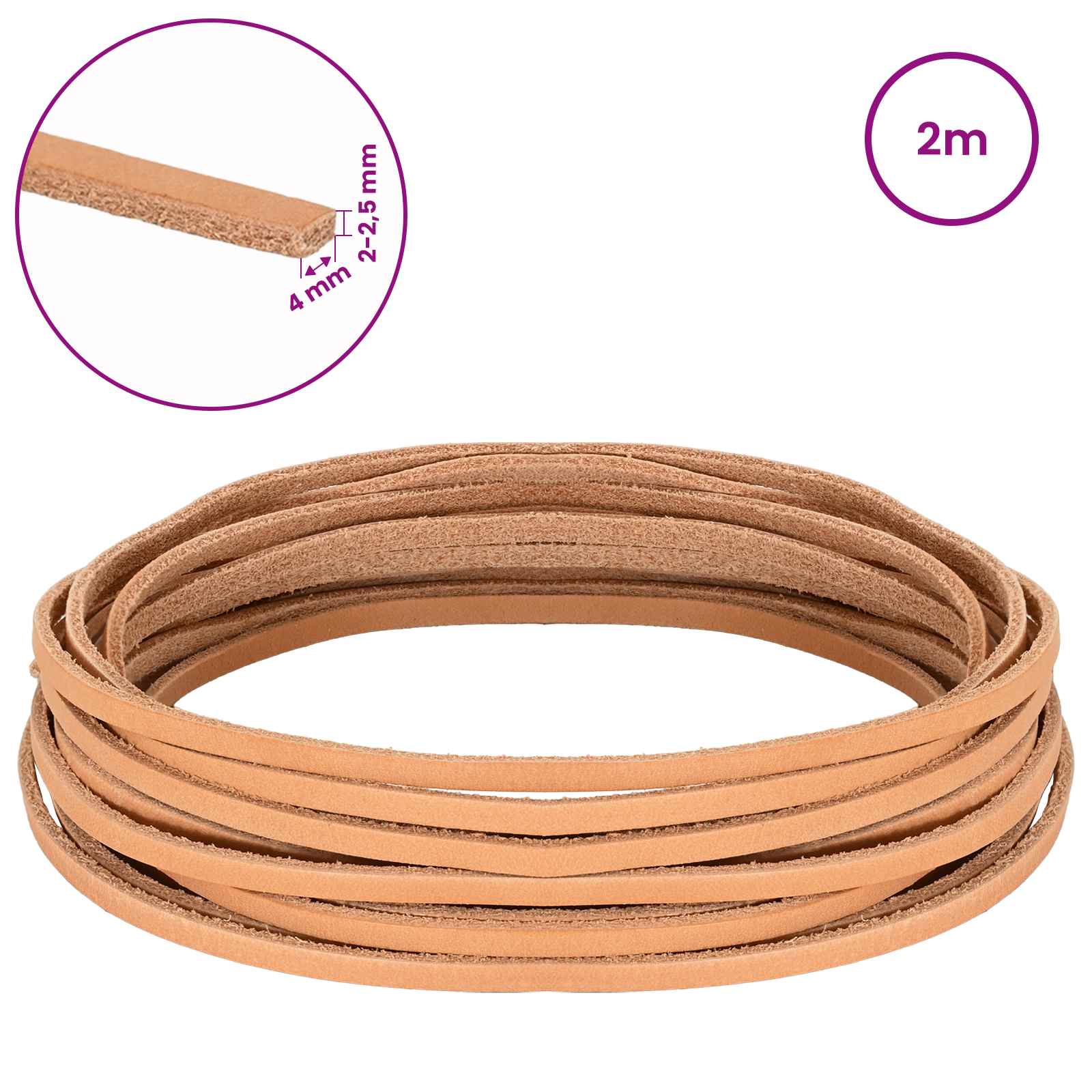 Kožni Remen Svijetlosmeđa 200 x 0,4 cm Koža