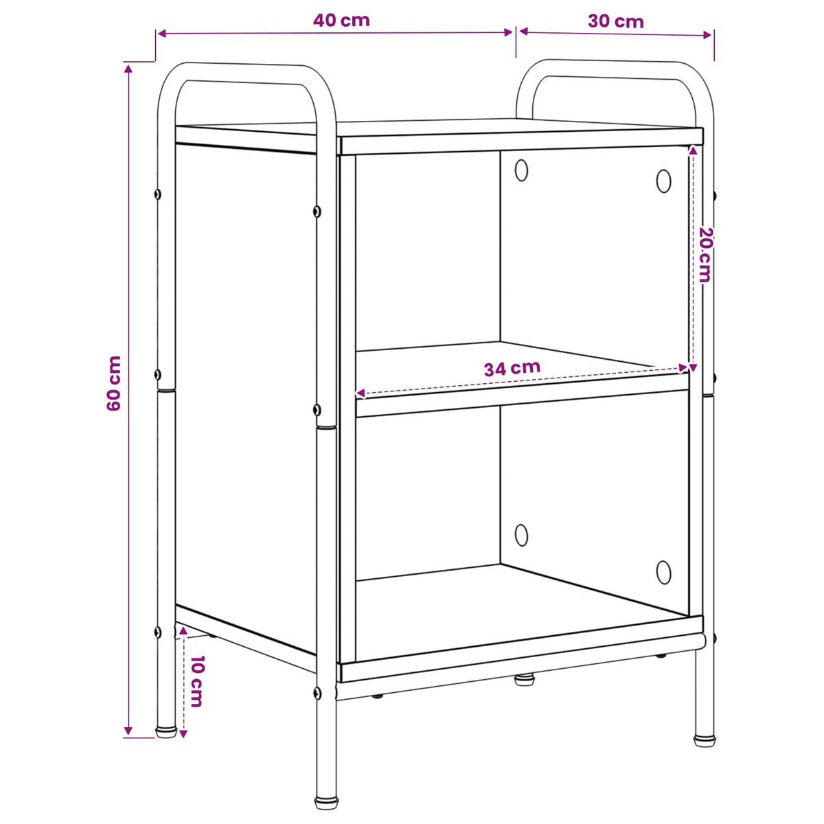 Noćni ormar Staro drvo 40 x 30 x 60 cm Konstruirano drvo
