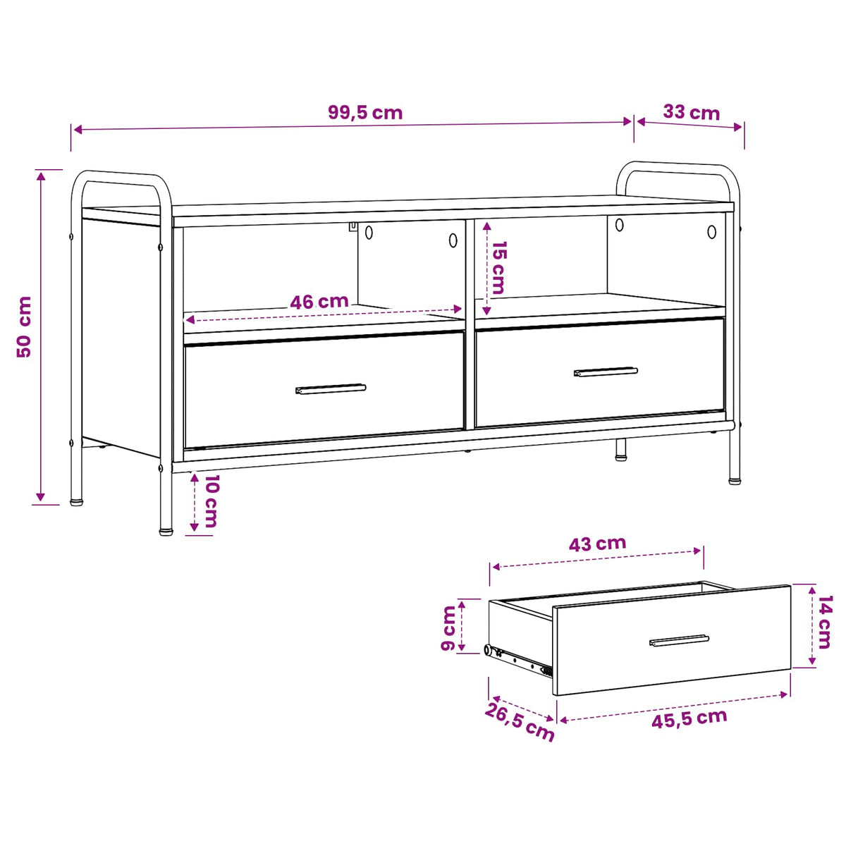TV ormar 67,5 x 33 x 50 cm Hrast sonoma Konstruirano drvo