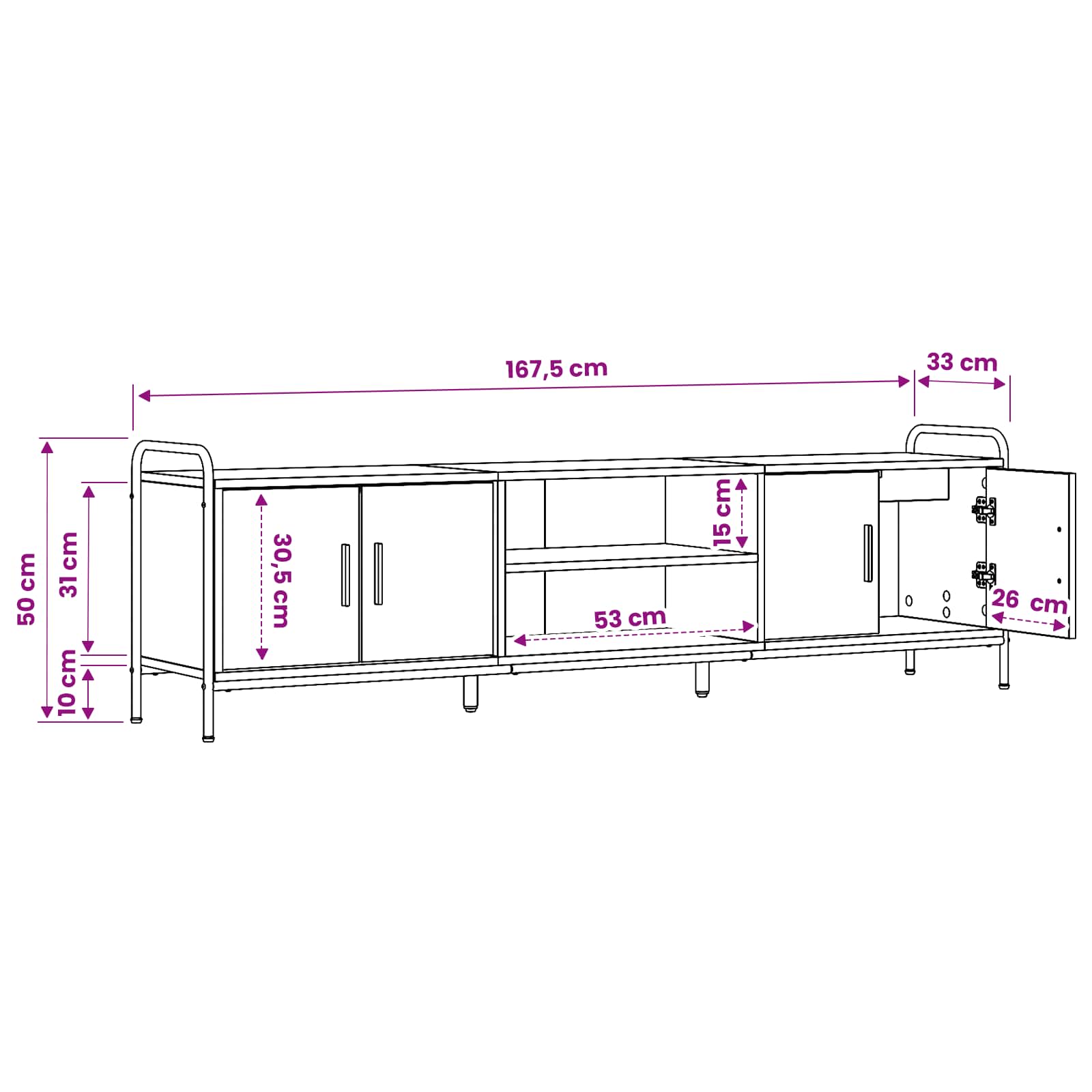 TV ormar 167,5 x 33 x 50 cm Staro drvo Konstruirano drvo