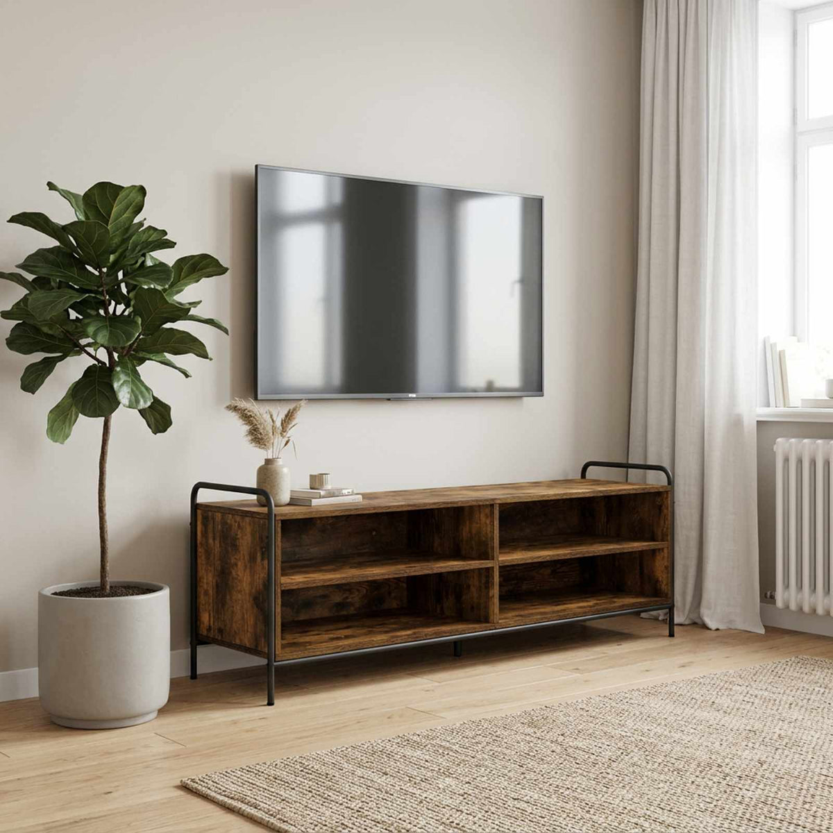 TV ormar 140 x 39,5 x 50 cm Dimljeni hrast Konstruirano drvo