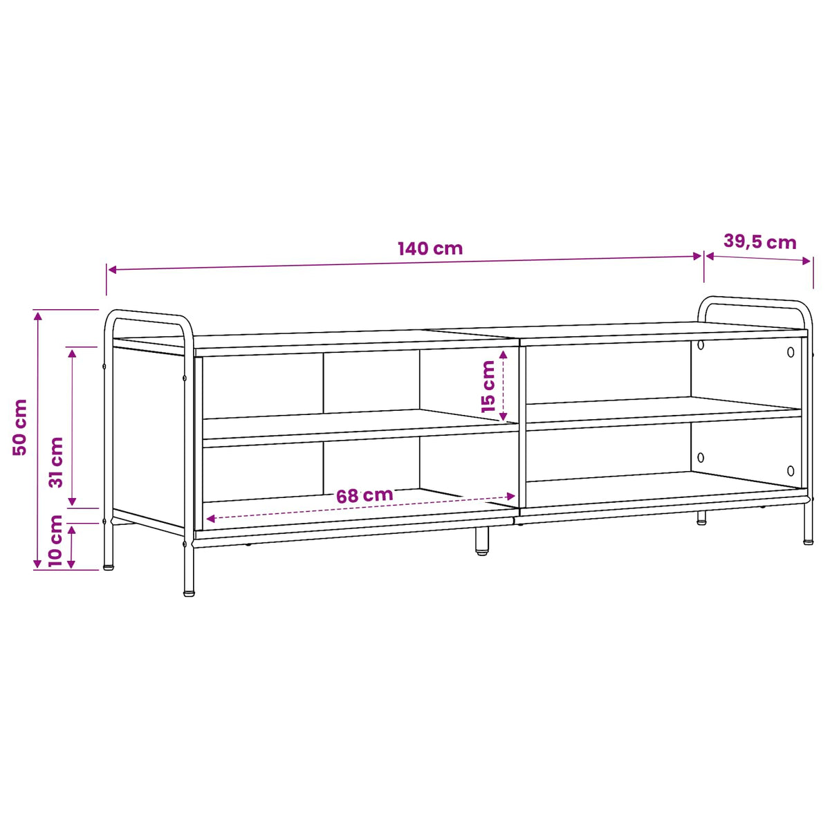 TV ormar 140 x 39,5 x 50 cm Dimljeni hrast Konstruirano drvo