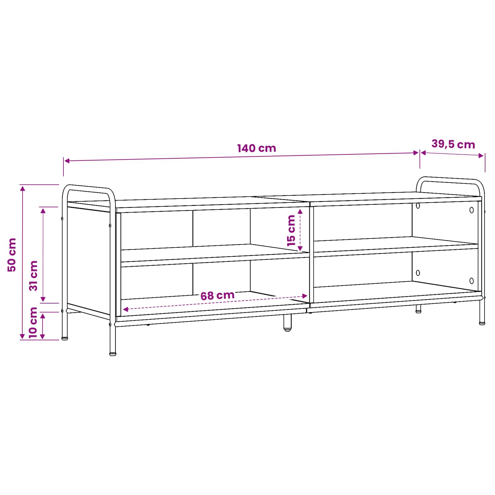 TV ormar 140 x 39,5 x 50 cm Hrast artisan Konstruirano drvo