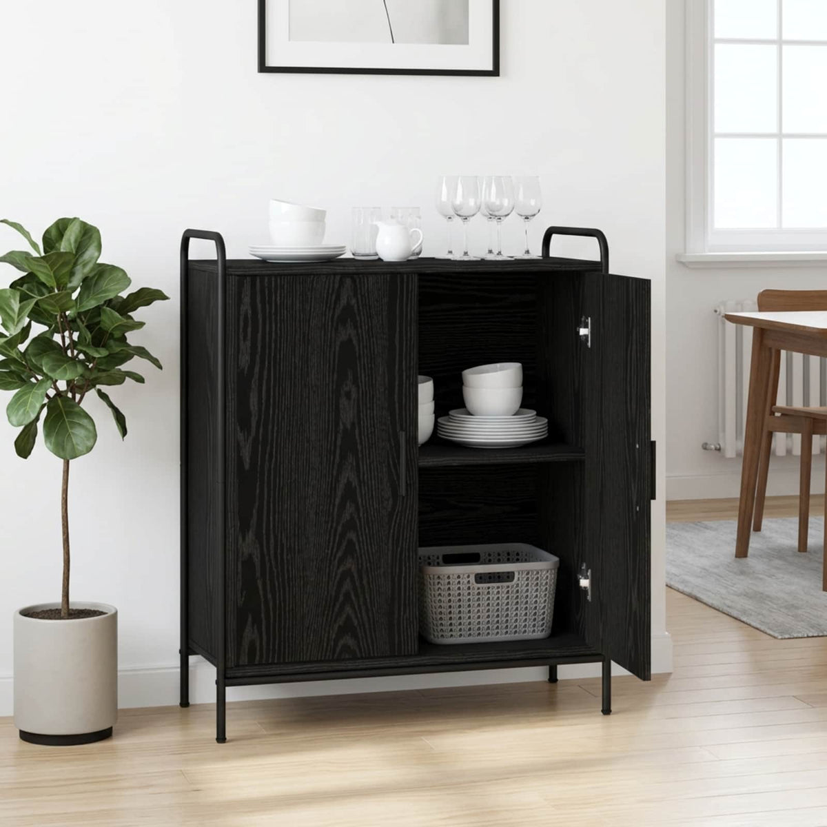Kreveta Crni hrast 97 x 33 x 81 cm Konstruirano drvo