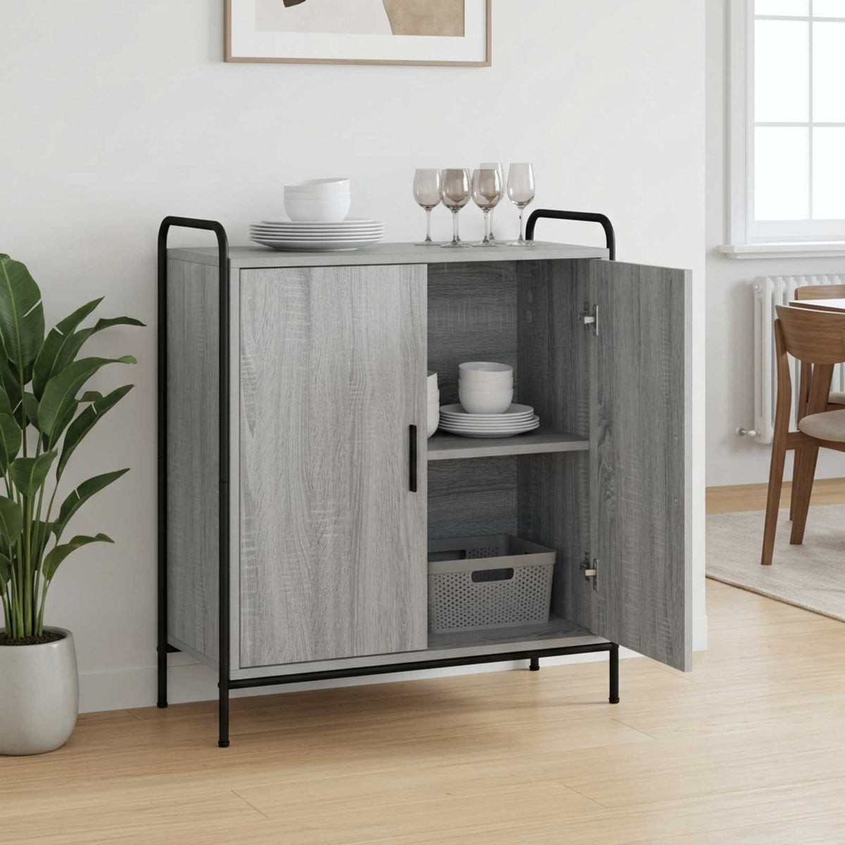 Kreveta Siva Sonoma 97 x 33 x 81 cm Konstruirano drvo