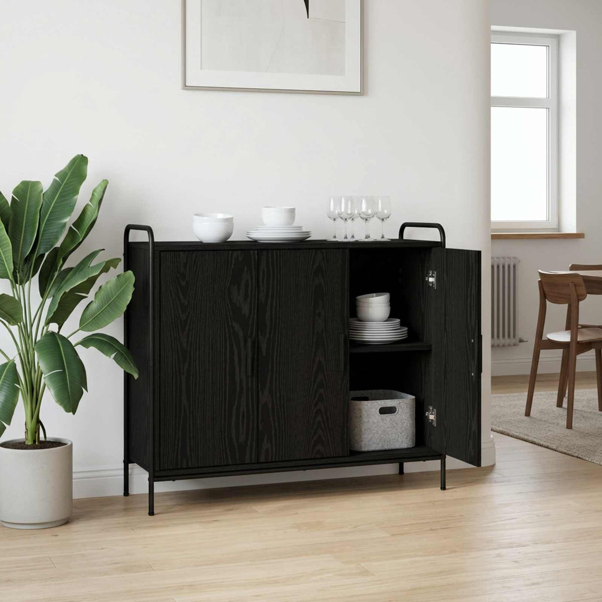 Kreveta Crni hrast 97 x 33 x 81 cm Konstruirano drvo