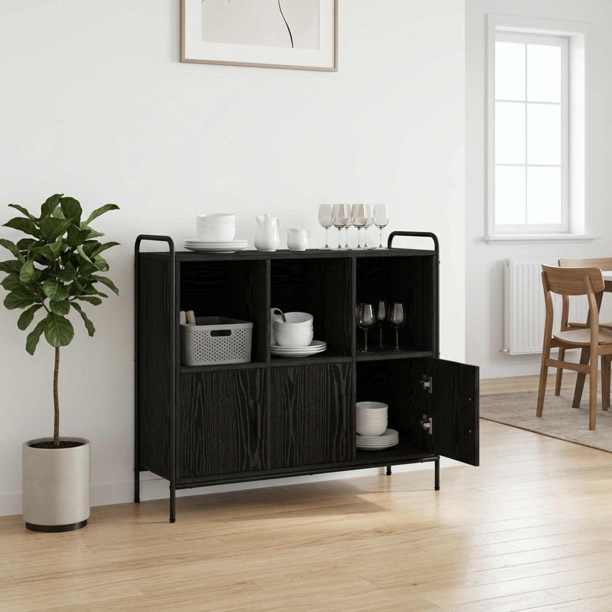 Kreveta Crni hrast 97 x 33 x 81 cm Konstruirano drvo