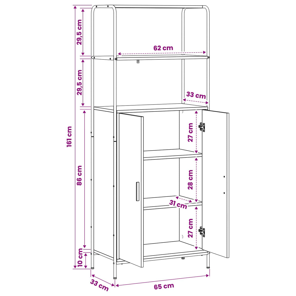 Highboard Staro drvo 40 x 33 x 161 cm Konstruirano drvo