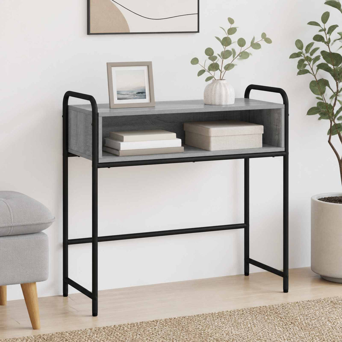 Konzolna stolica Siva Sonoma 90 x 33 x 80,5 cm