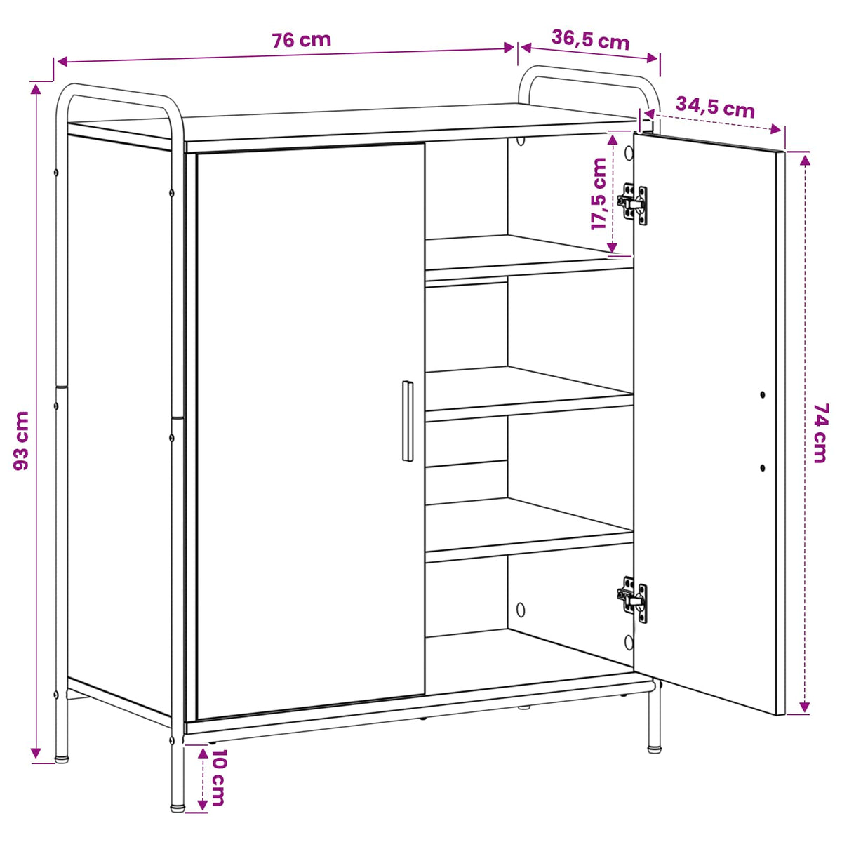 Ormar za cipele 76 x 36,5 x 93 cm Konstruirano drvo