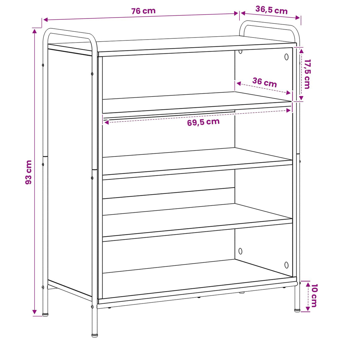 Ormar za cipele 76 x 36,5 x 93 cm Konstruirano drvo