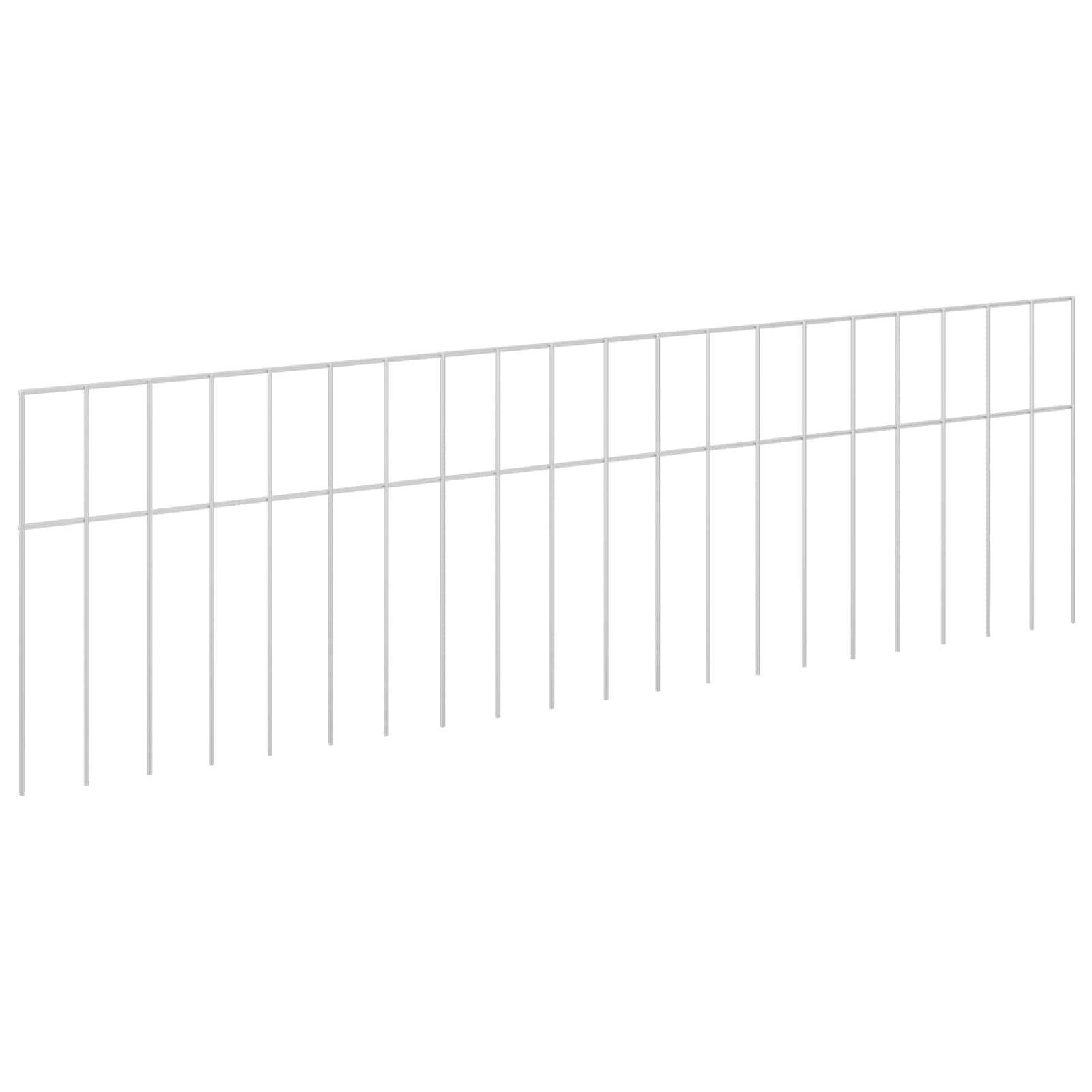 Panel vrtne ograde 24 pcs Pocinčani čelik Srebrna