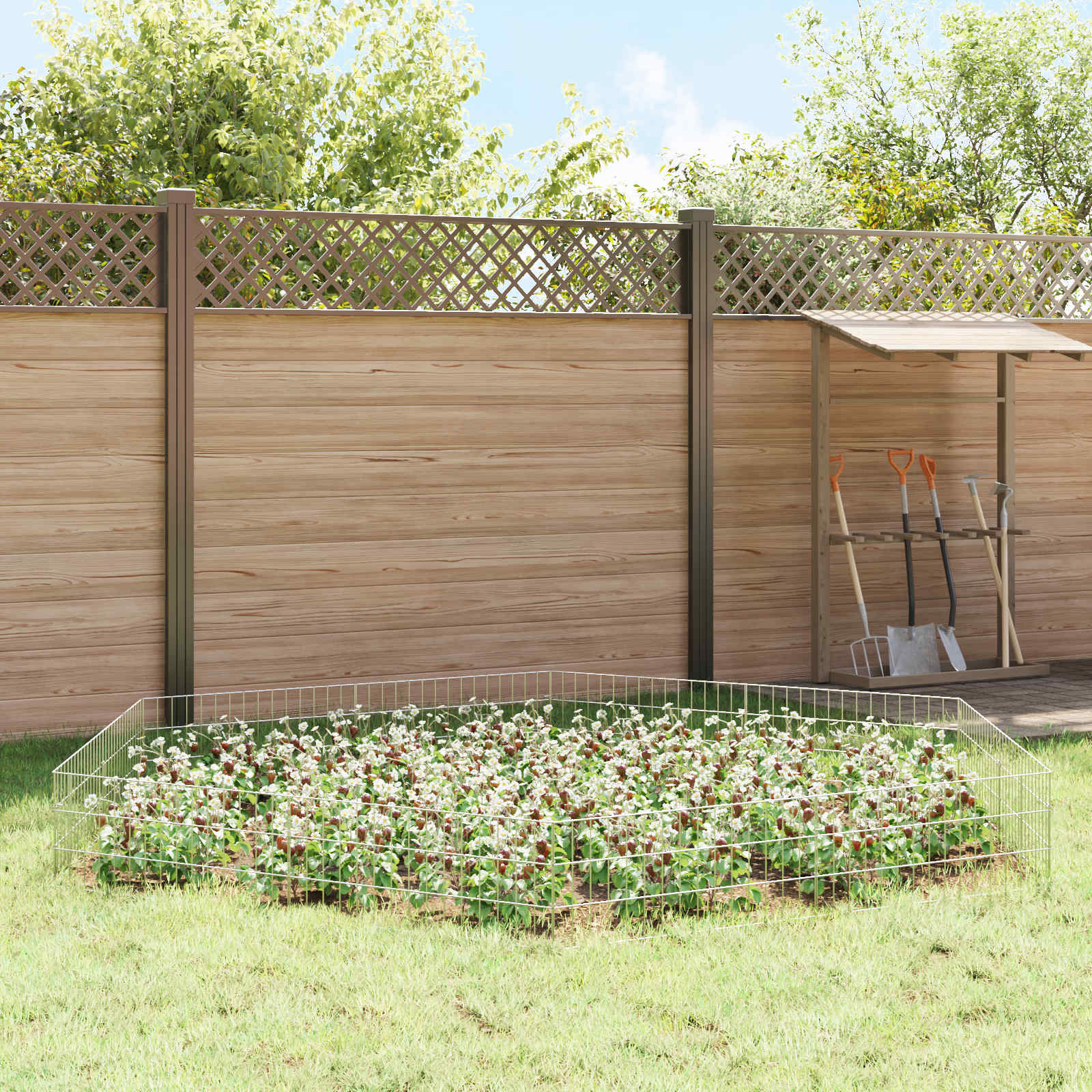 Ograda za vrt s kolčićima 12 pcs 75 x 30 cm Mesh Srebrna