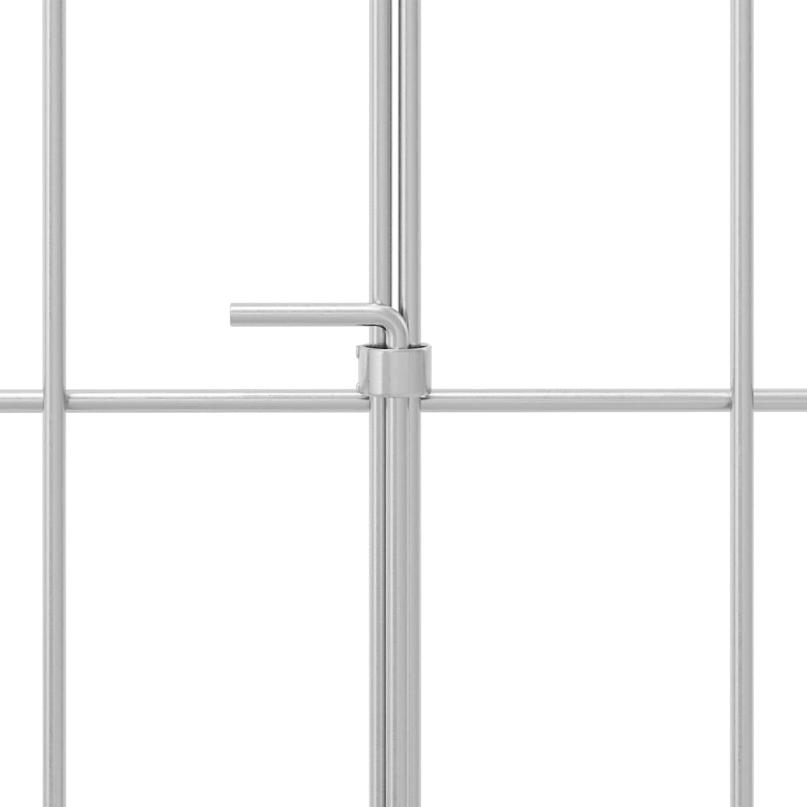 Ograda za vrt s kolčićima 12 pcs 35 x 50 cm Mesh Srebrna