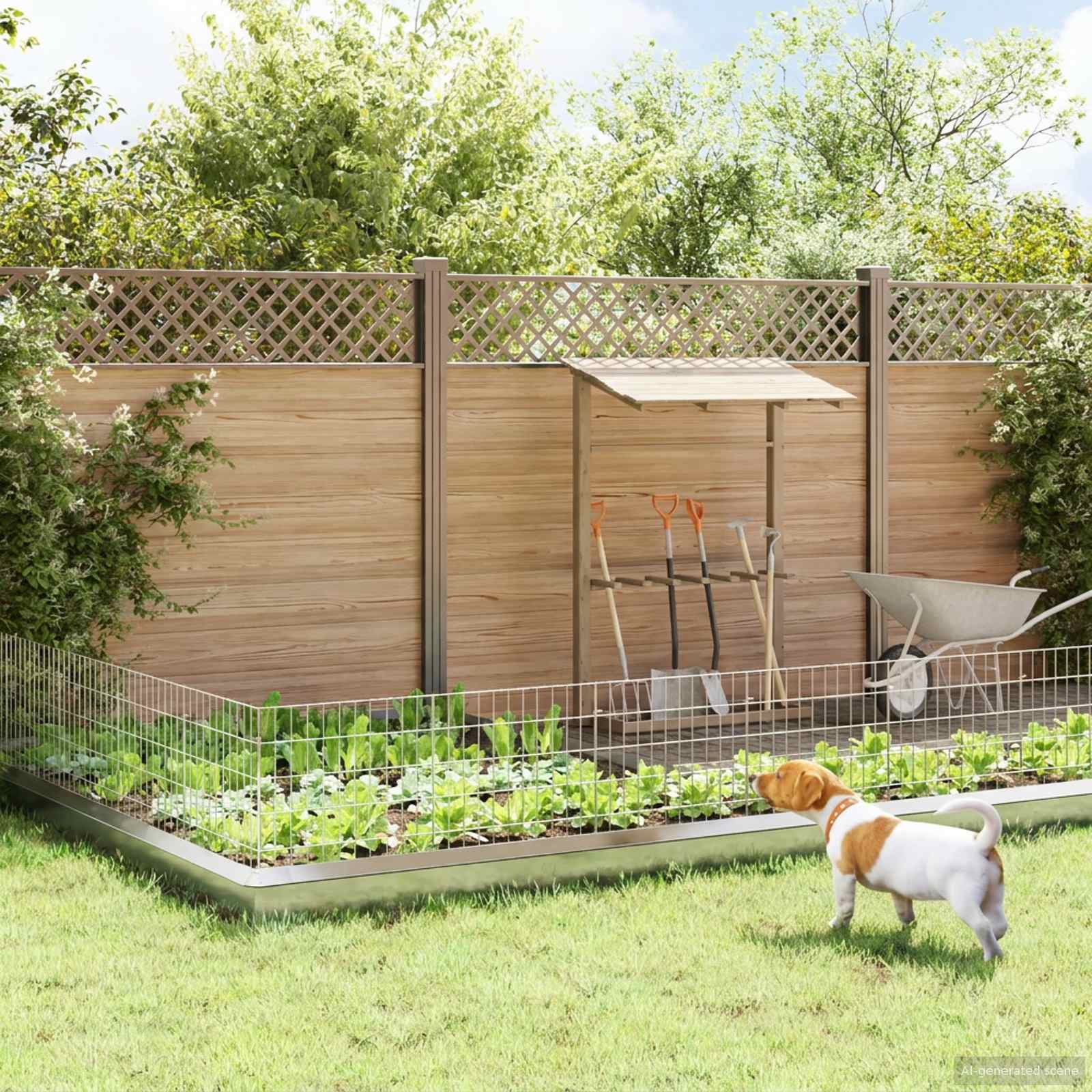 Ograda za vrt s kolčićima 12 pcs 55 x 50 cm Mesh Srebrna
