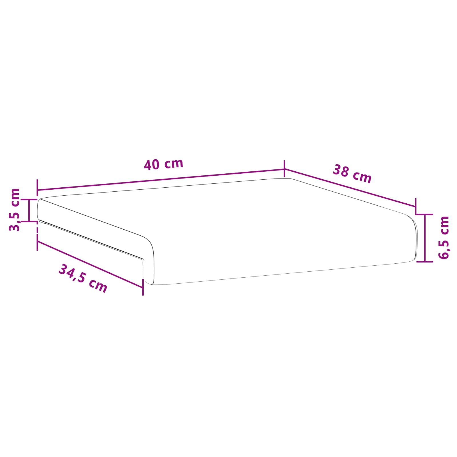 Jastučić za klupu 4 kom. Tkanina Plava Dubina 35 cm