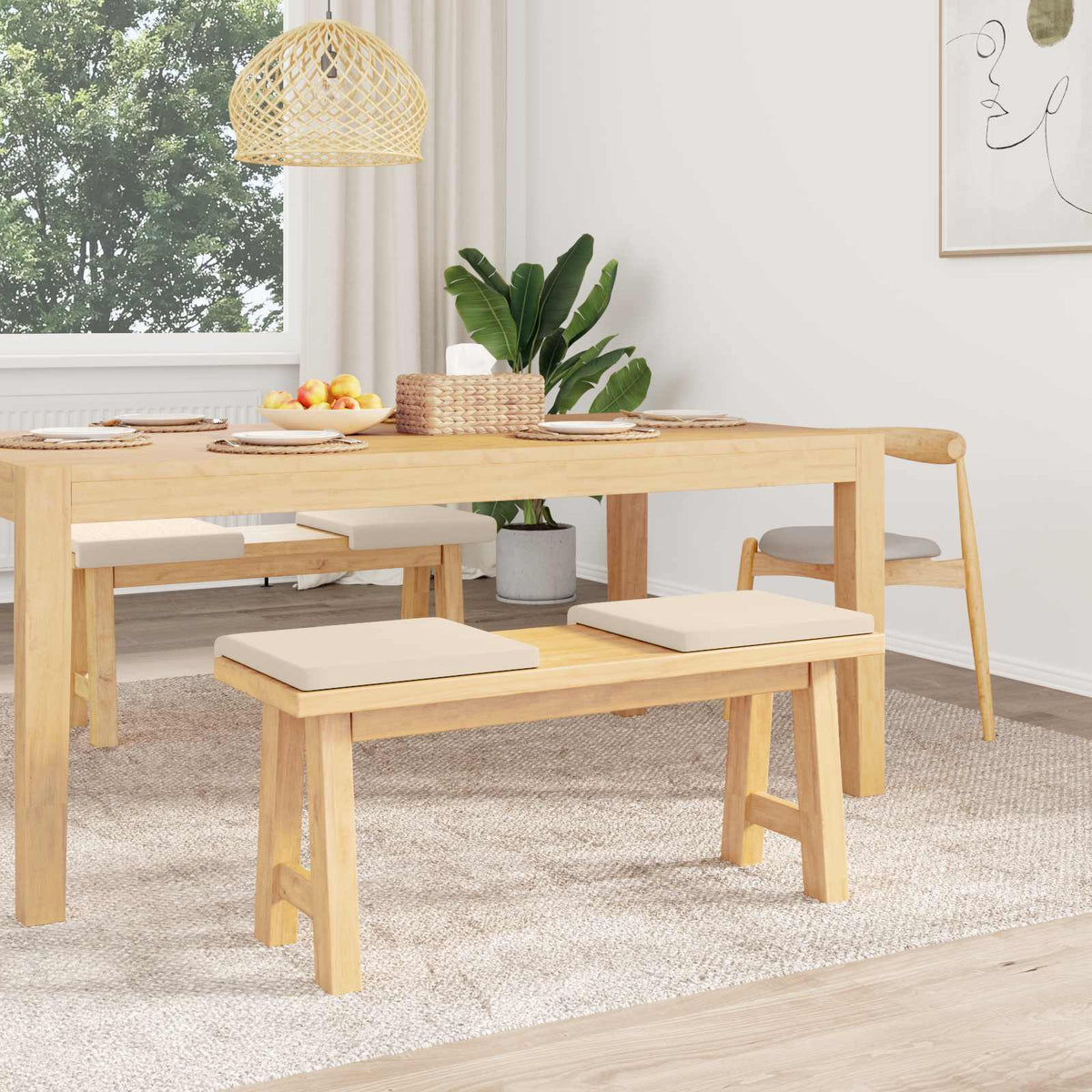 Jastučić za klupu 4 kom. Mikrovlakna Bež Dubina 35 cm