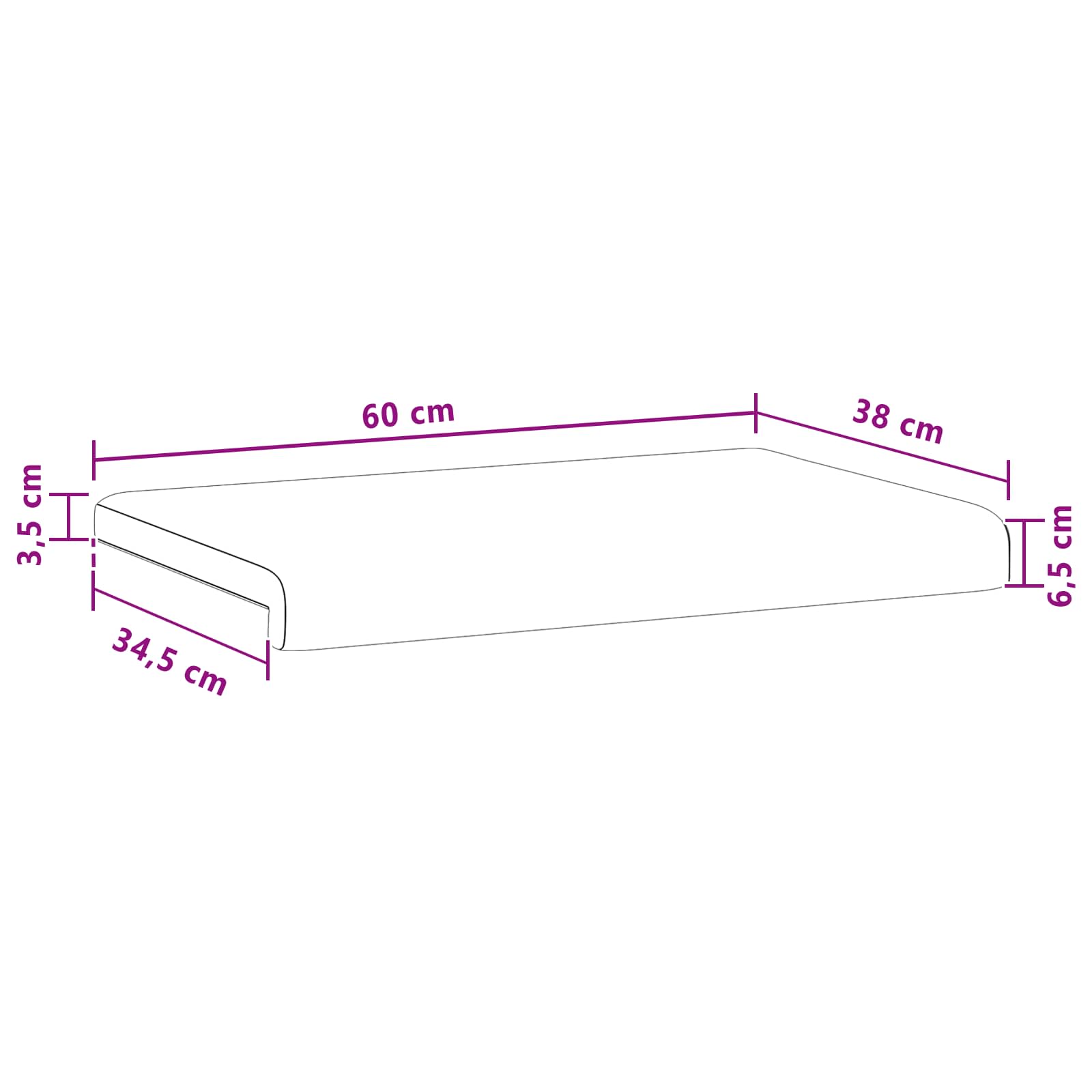 Jastučić za klupu Baršun Svjetlosiva Dubina 35 cm