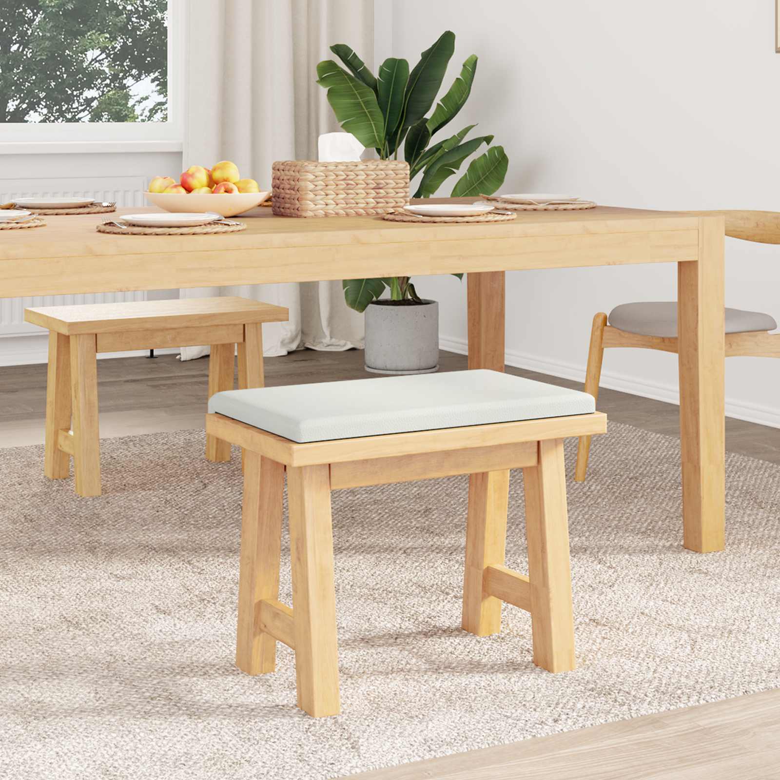 Jastučić za klupu Umjetna koža Bijela Dubina 35 cm
