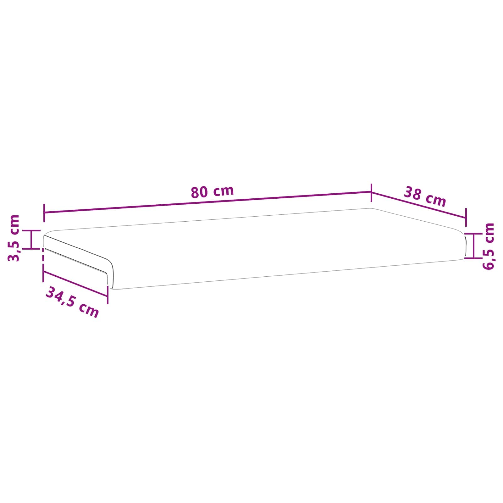 Jastučić za klupu Mikrovlakna Sivosmeđa Dubina 35 cm