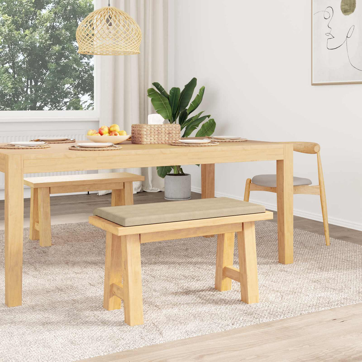 Jastučić za klupu Mikrovlakna Krem Dubina 35 cm