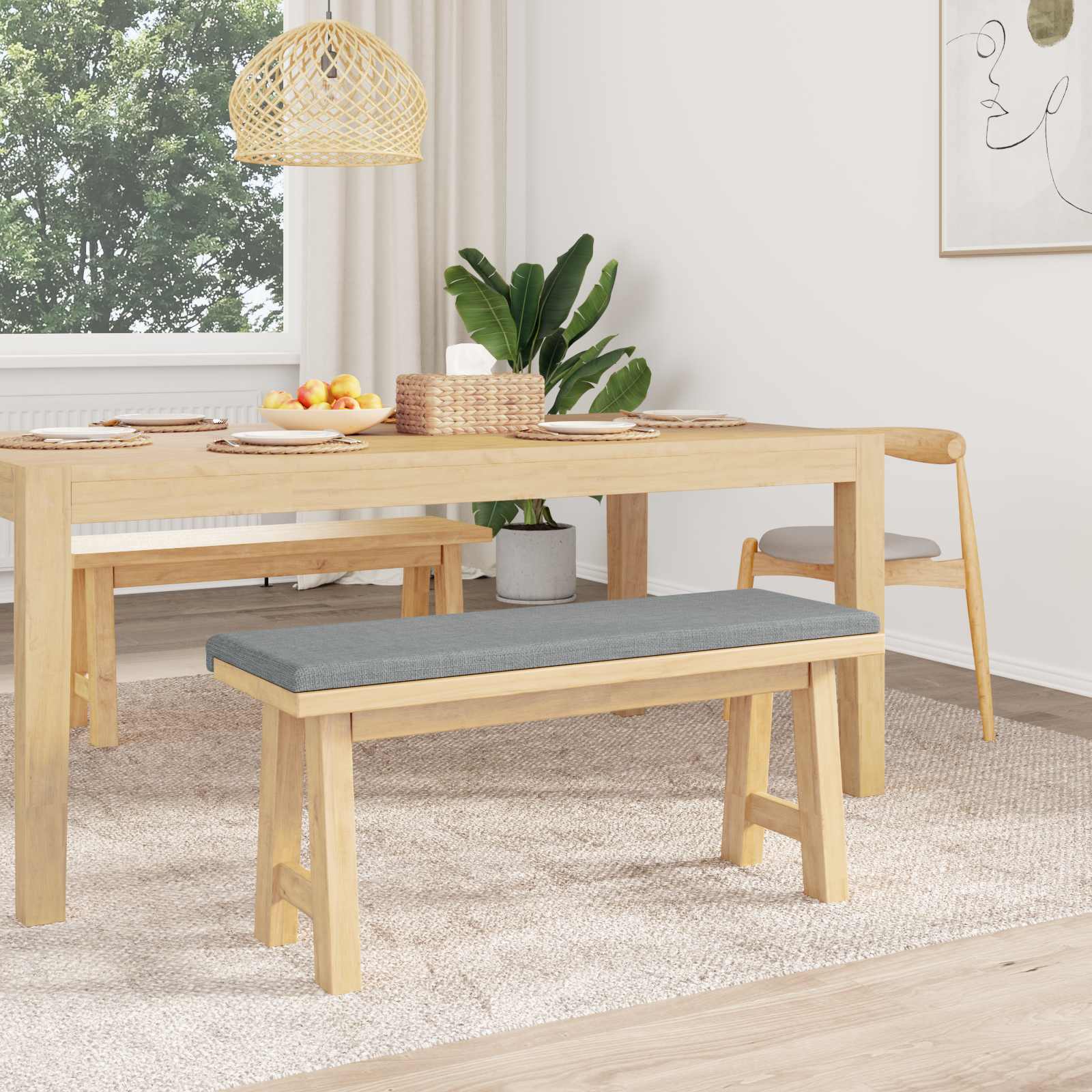 Jastučić za klupu Tkanina Svjetlosiva Dubina 35 cm