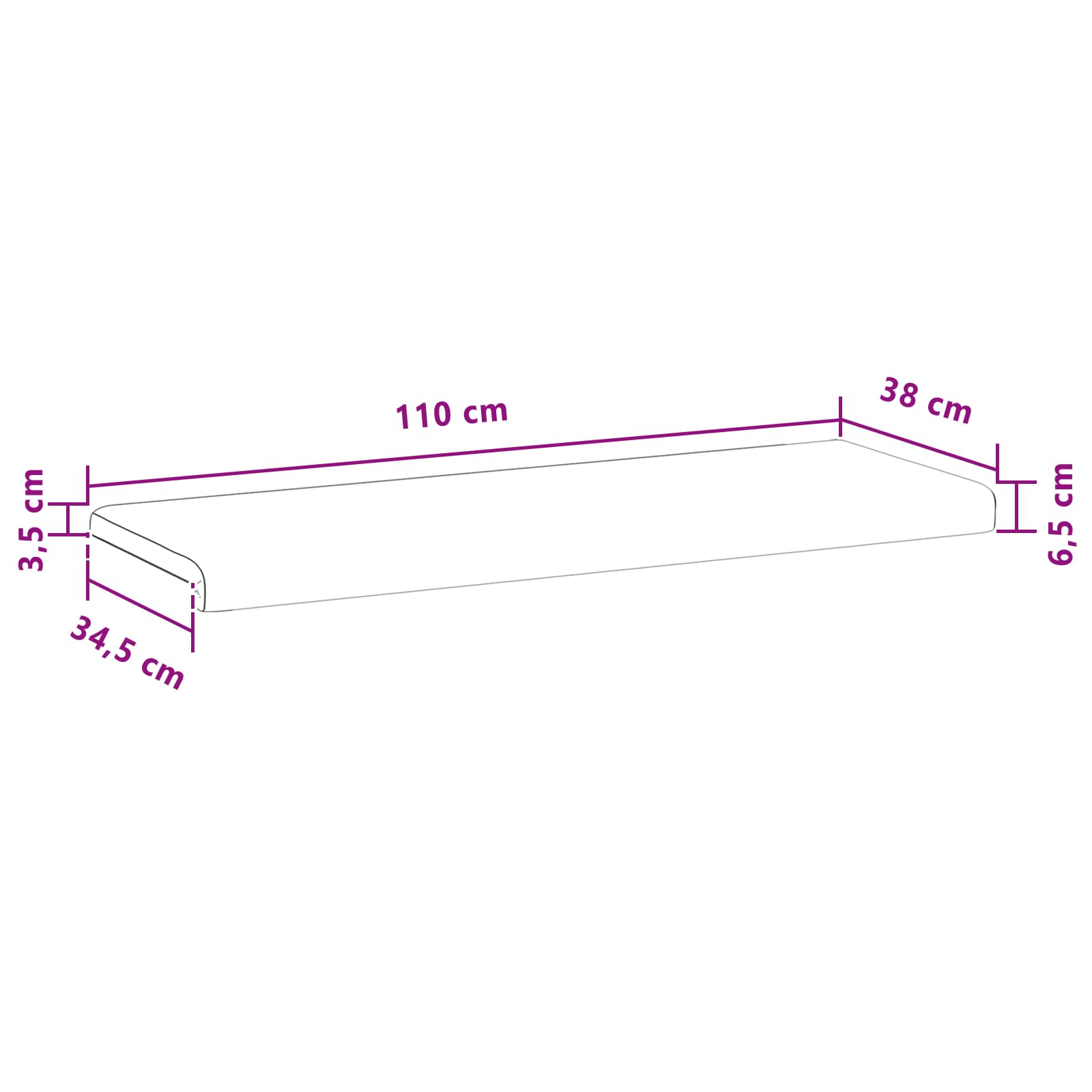 Jastučić za klupu Tkanina Sivosmeđa Dubina 35 cm