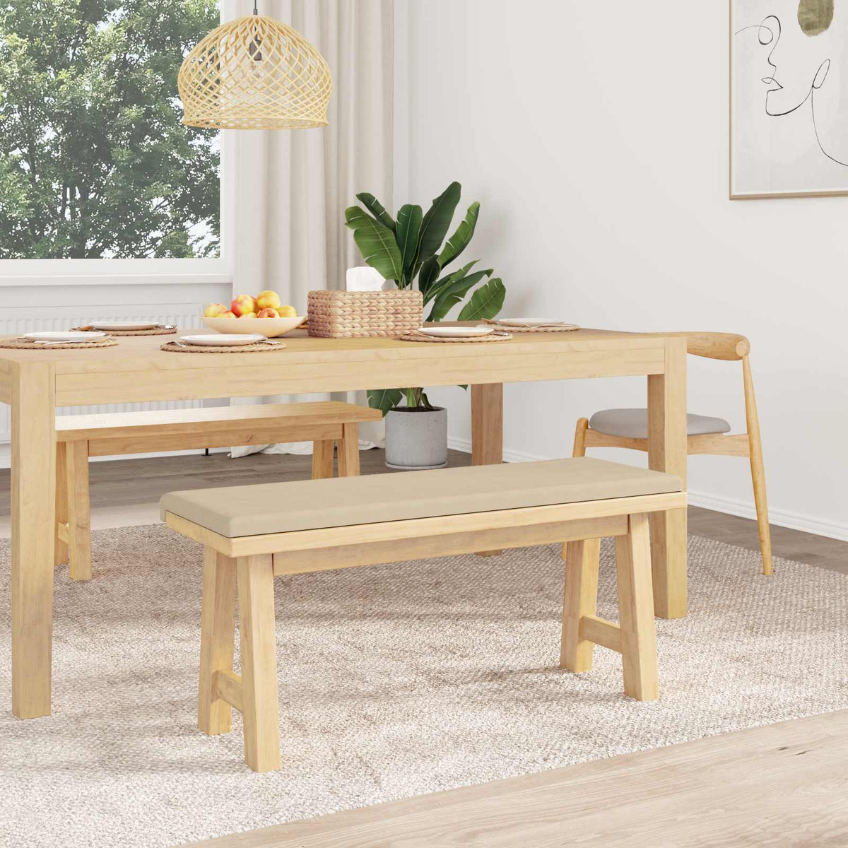 Jastučić za klupu Mikrovlakna Krem Dubina 35 cm