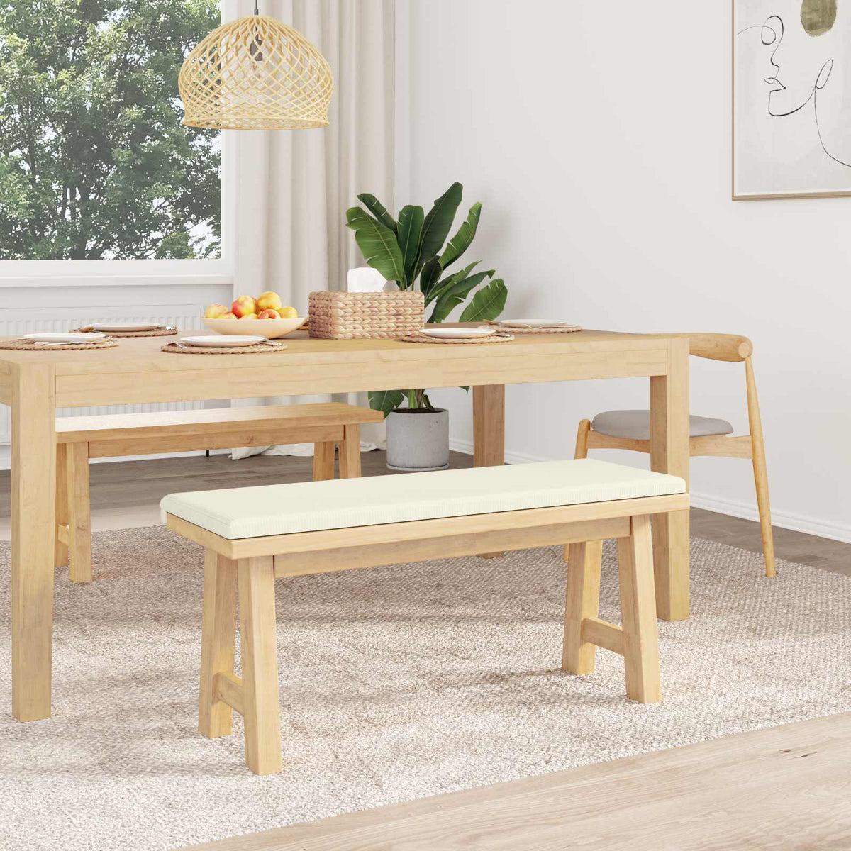 Jastučić za klupu Kord Krem Dubina 35 cm