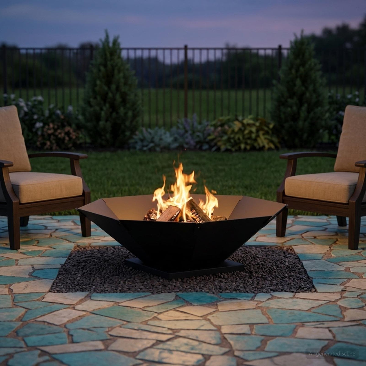 Kamin Crna 70,5 x 70,5 x 21,5 cm Čelik