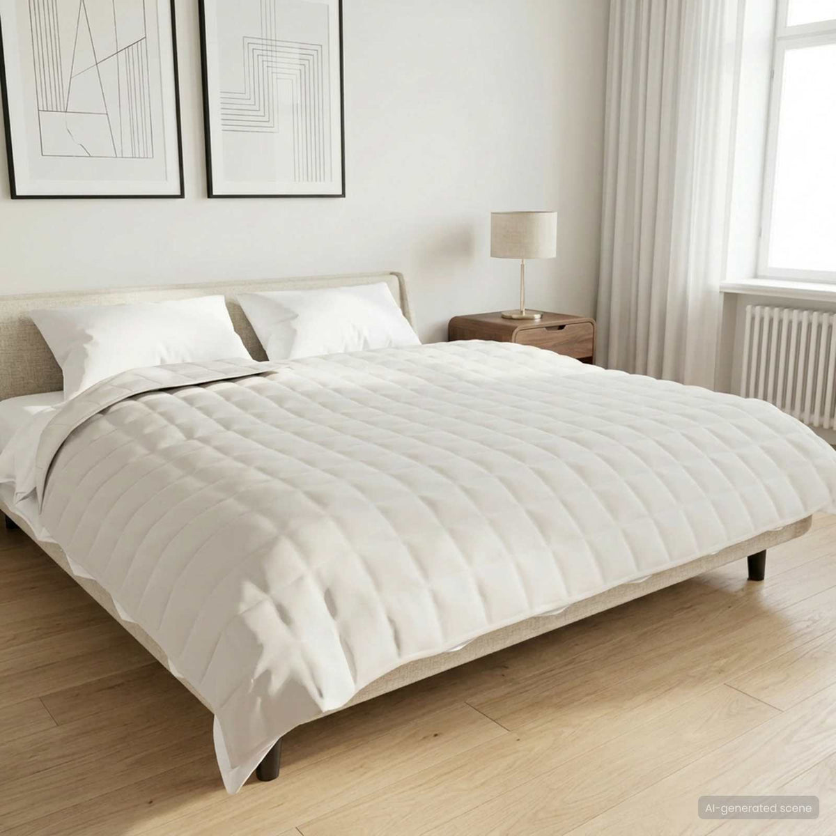 Težak pokrivač Bijela 200 x 200 cm 9 kg 100% Pamuk 205T