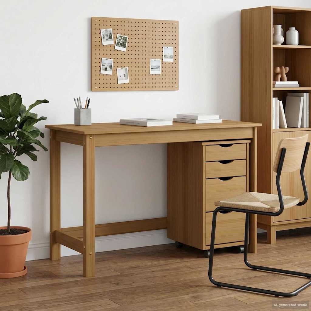 Set stola i pokretnog ormara MOSS 2 pcs Medeno Smeđa