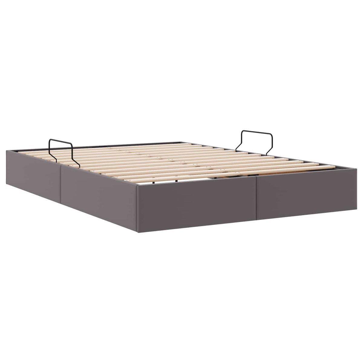 Otomanski krevet s pohranom Sivi 140 x 190 cm Lažna koža