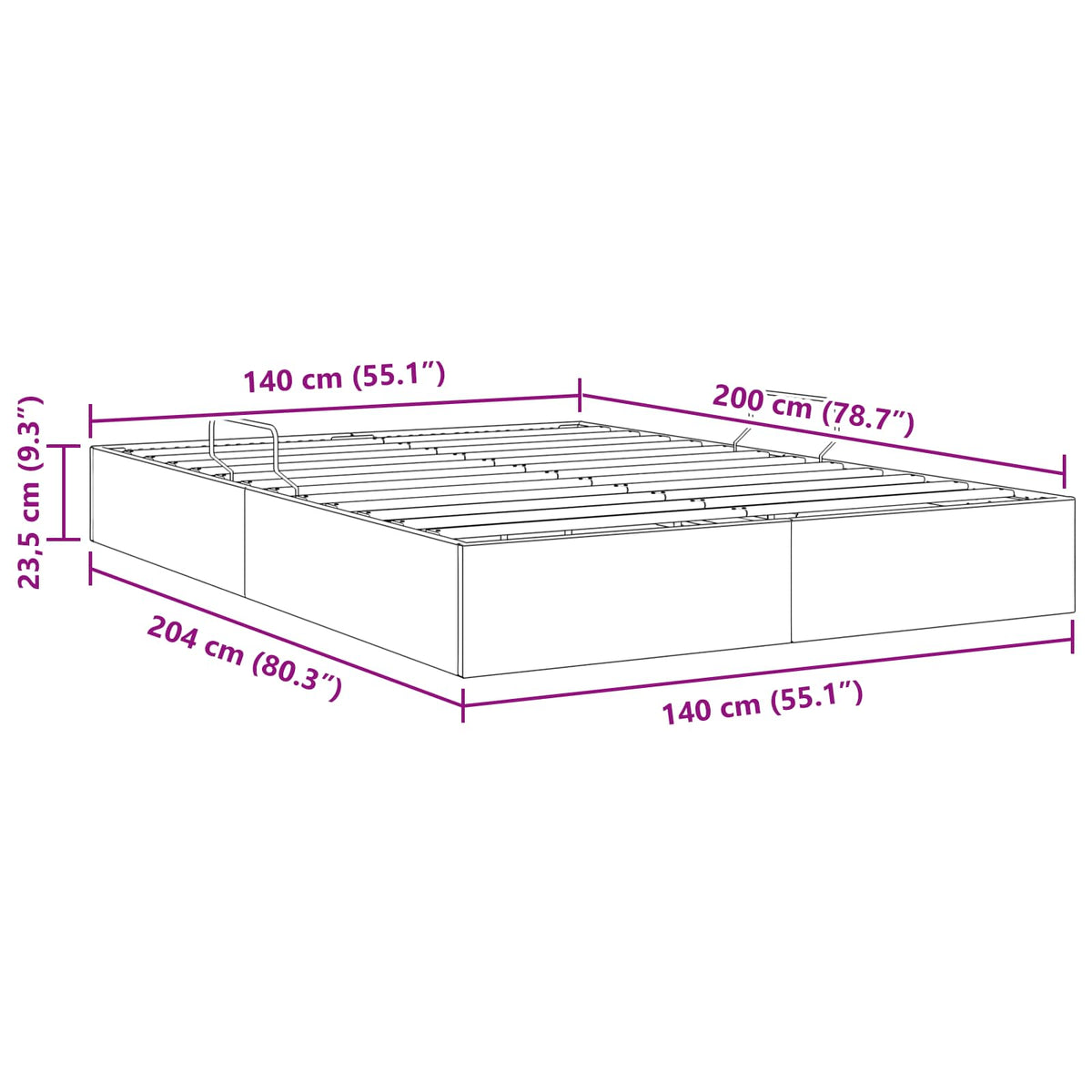 Otomanski krevet s pohranom Kapućino 140 x 200 cm Lažna koža