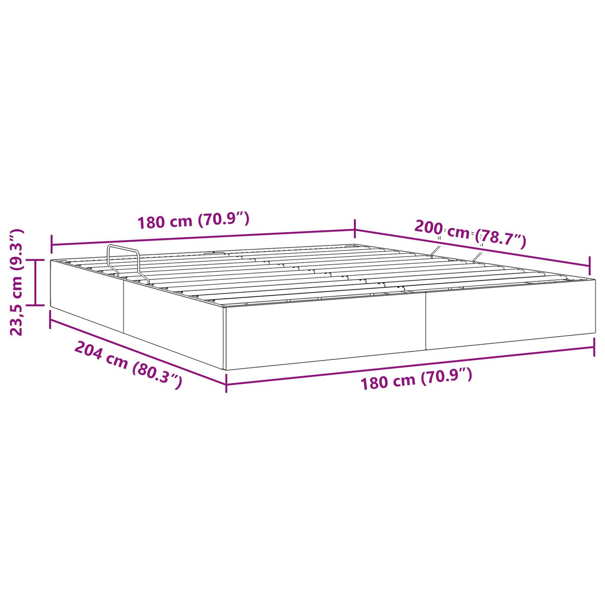 Otomanski krevet s pohranom Kapućino 180 x 200 cm Lažna koža