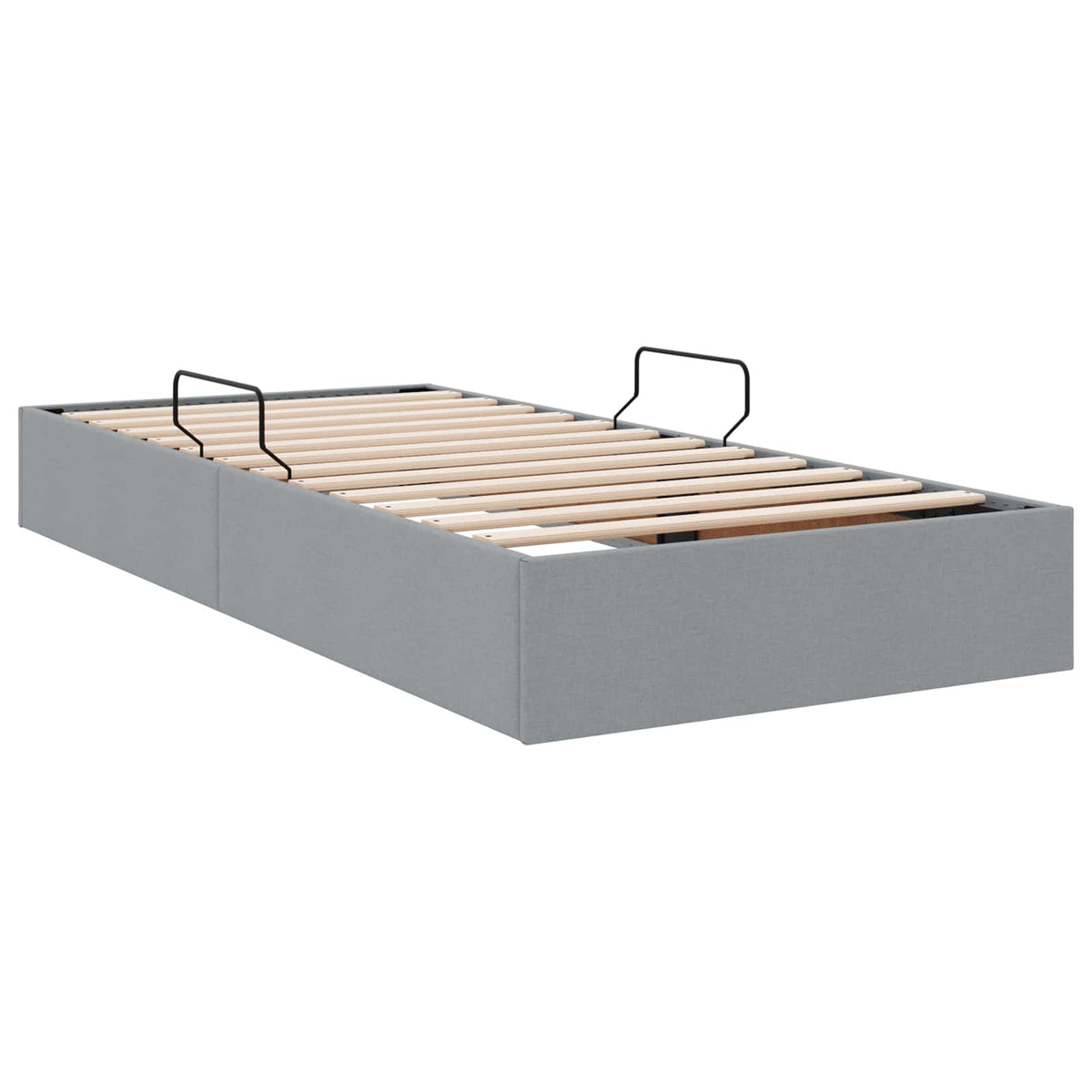 Otomanski krevet s pohranom Svijetlo siva 90 x 190 cm tkanina
