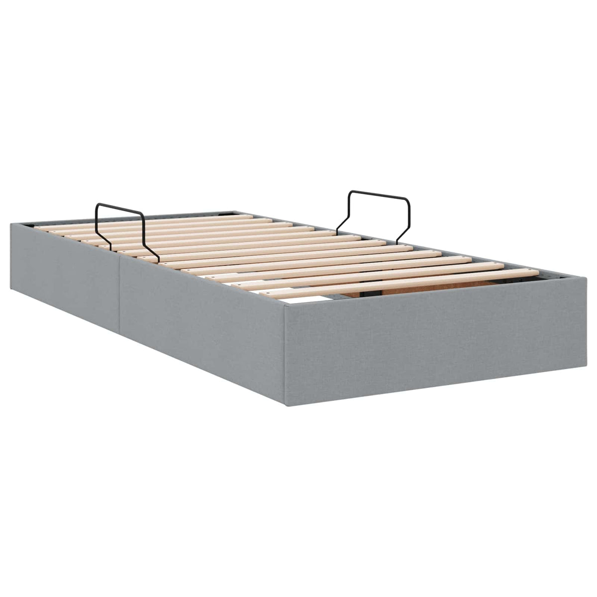 Otomanski krevet s pohranom Svijetlo siva 90 x 190 cm tkanina