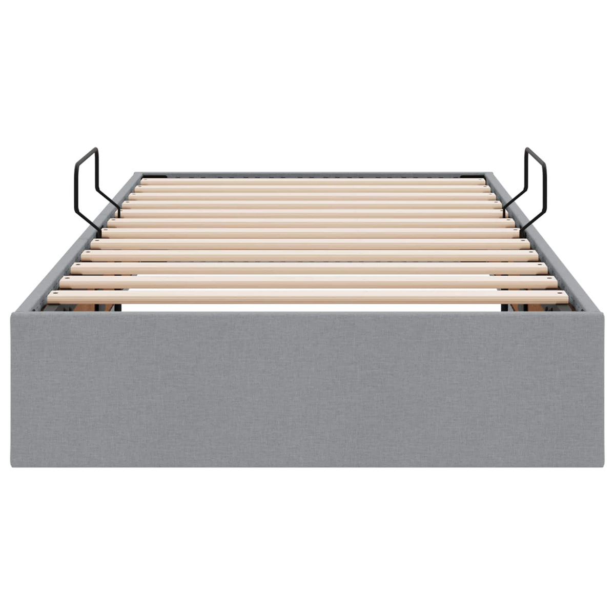 Otomanski krevet s pohranom Svijetlo siva 90 x 190 cm tkanina
