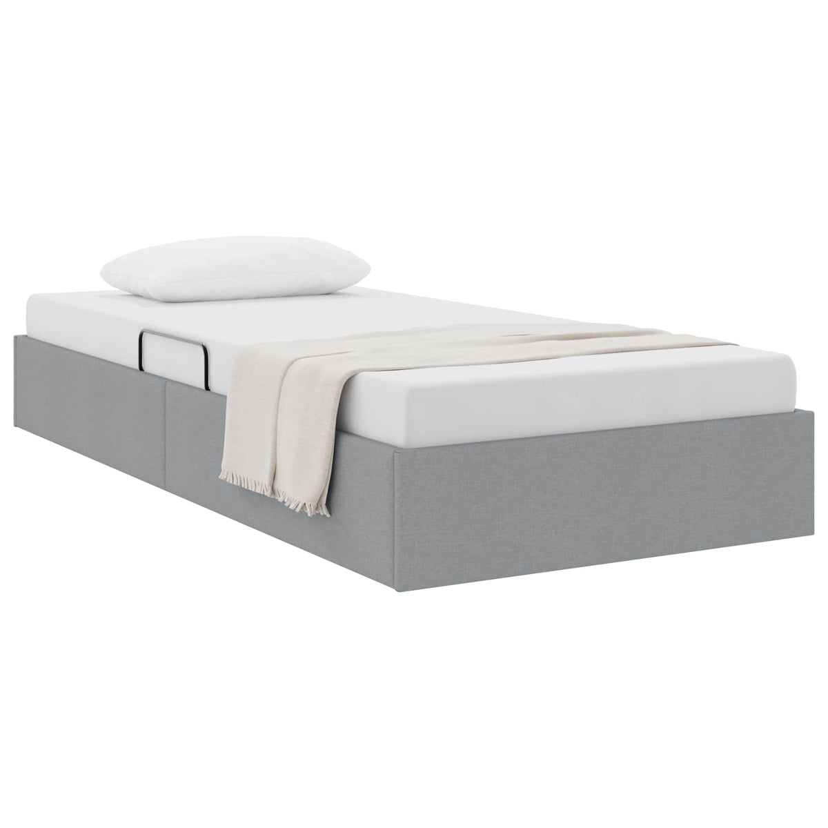 Otomanski krevet s pohranom Svijetlo siva 90 x 190 cm tkanina