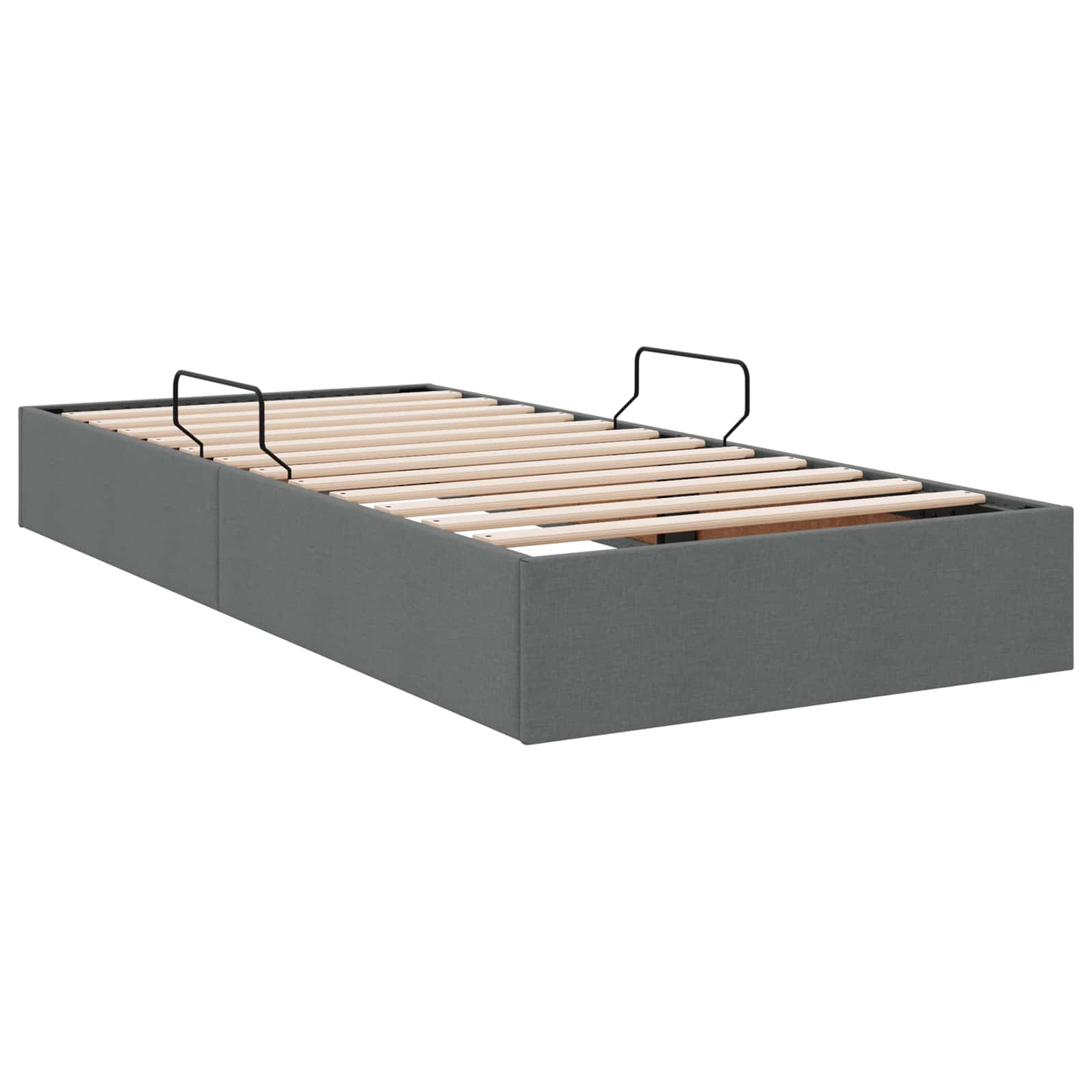 Otomanski krevet s pohranom Tamno siva 100 x 200 cm tkanina