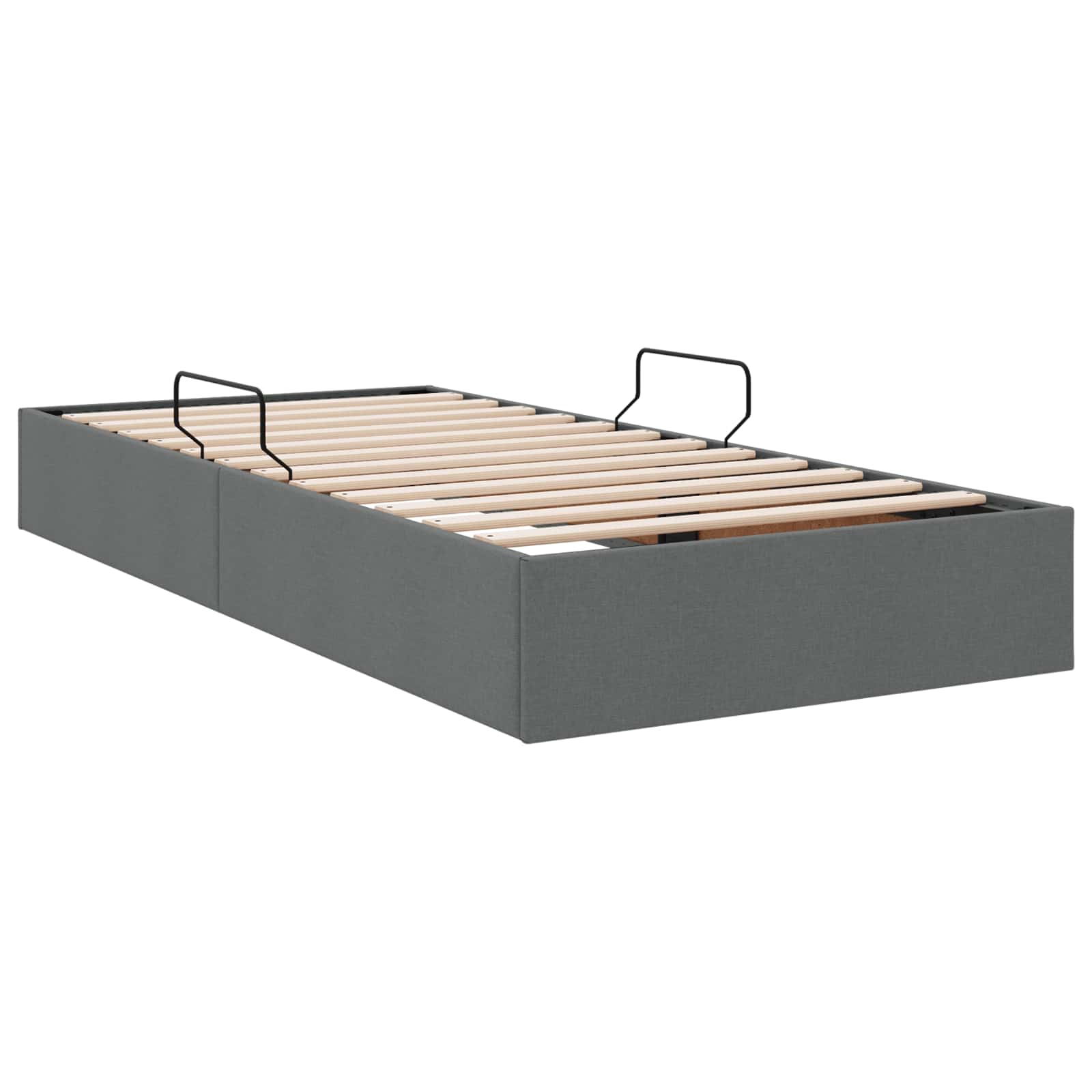 Otomanski krevet s pohranom Tamno siva 100 x 200 cm tkanina