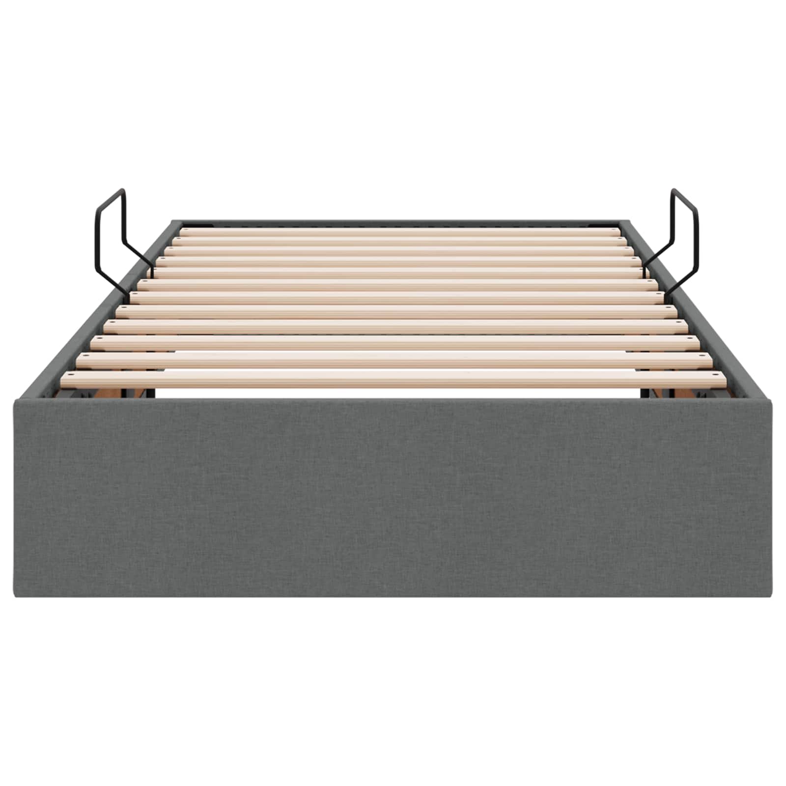 Otomanski krevet s pohranom Tamno siva 100 x 200 cm tkanina
